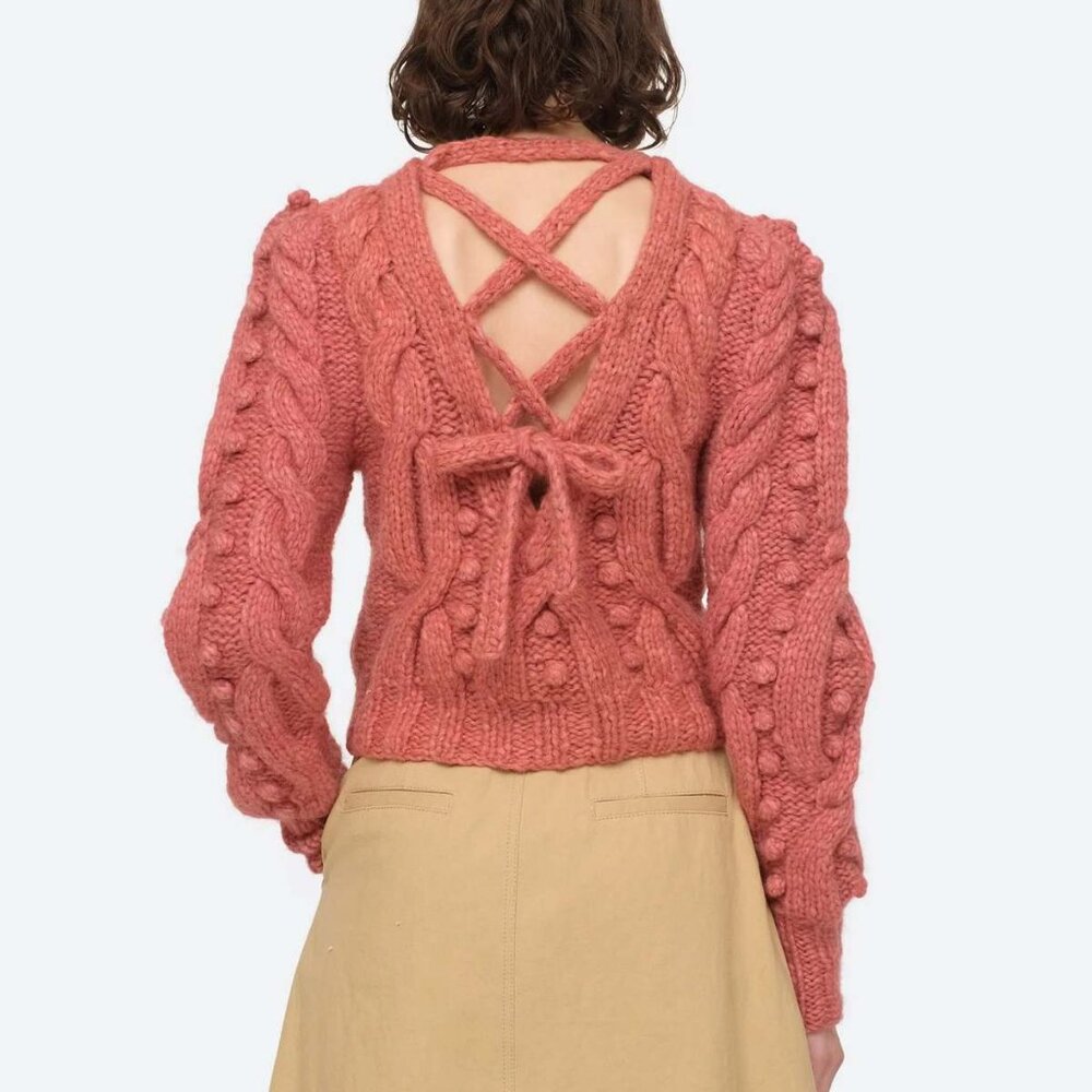 Sea New York Caden Sweater, Alpaca & Wool, Pink, Small, NWT